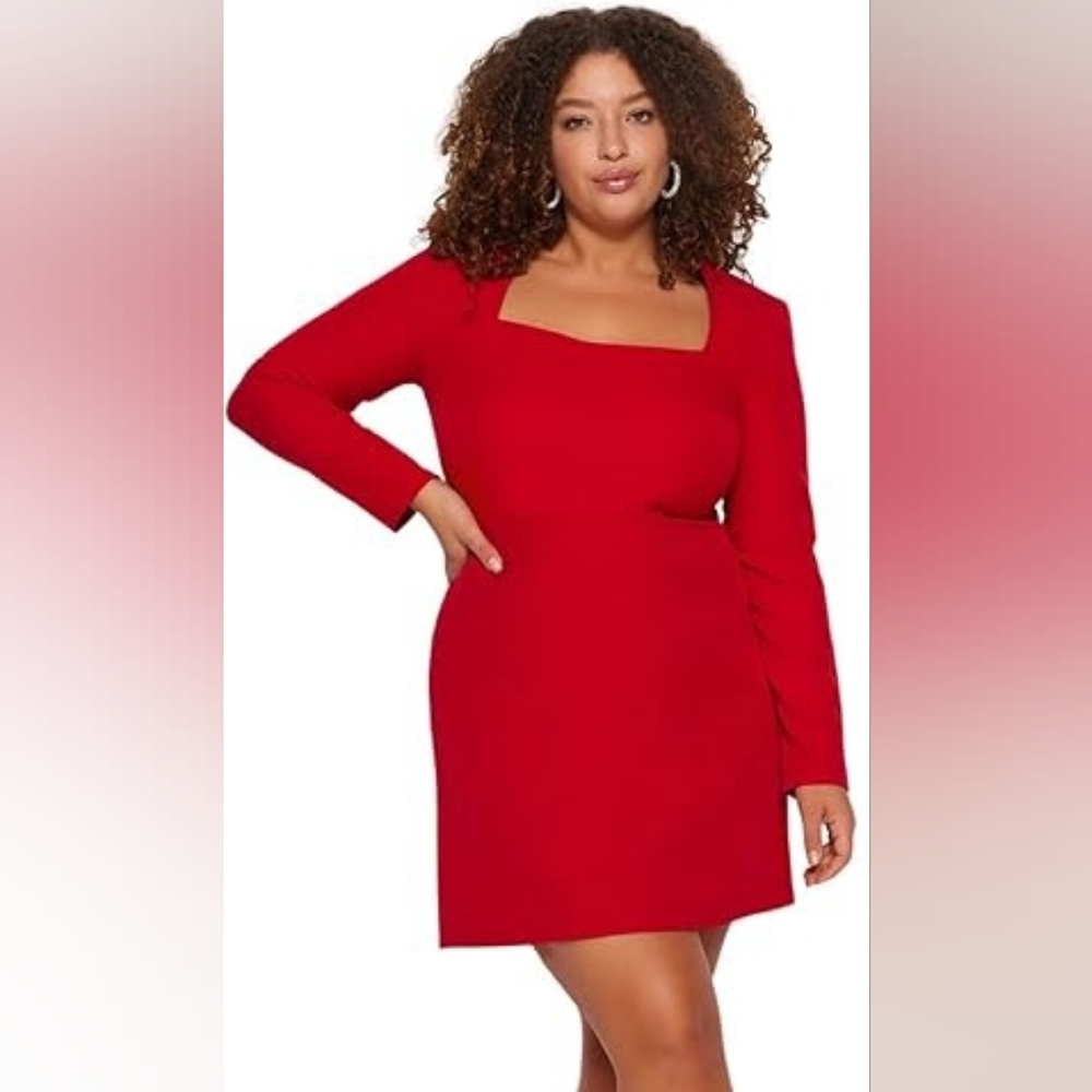 Chic Long Sleeve Red Dress